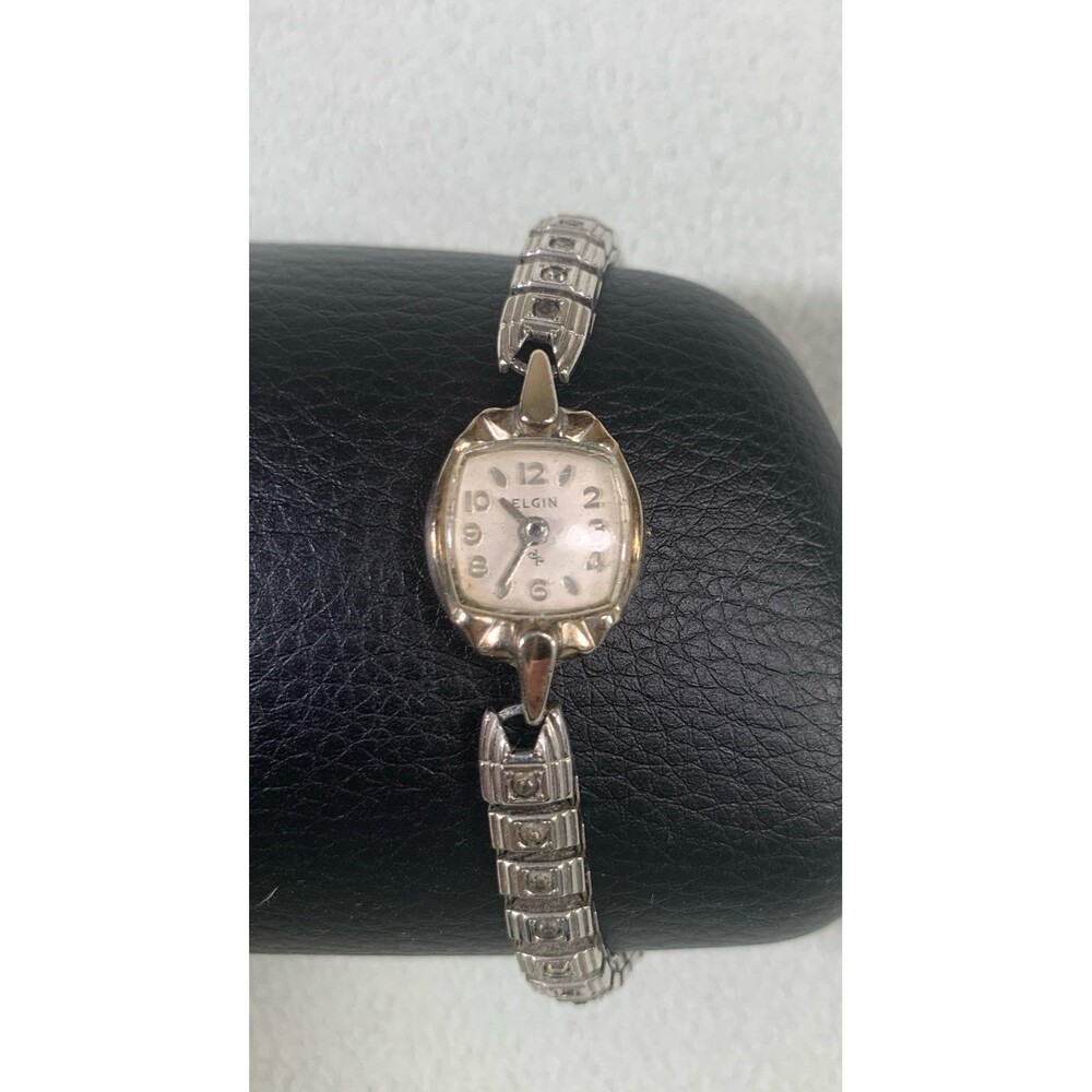 ANTIQUE ELGIN WOMENS WRIST WATCH 10K RGP BEZEL vintage
